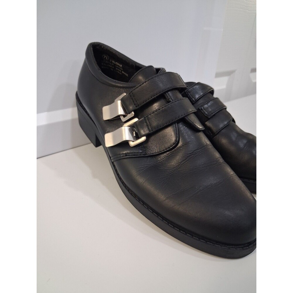 Maurices Oxford 2 Buckle Round Toe Monk Shoes Women Sz7.5 Black Goth Punk 90s